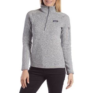 Patagonia Womens Better Sweater Size L Gray Quarter 1/4 Zip Fleece Pullover